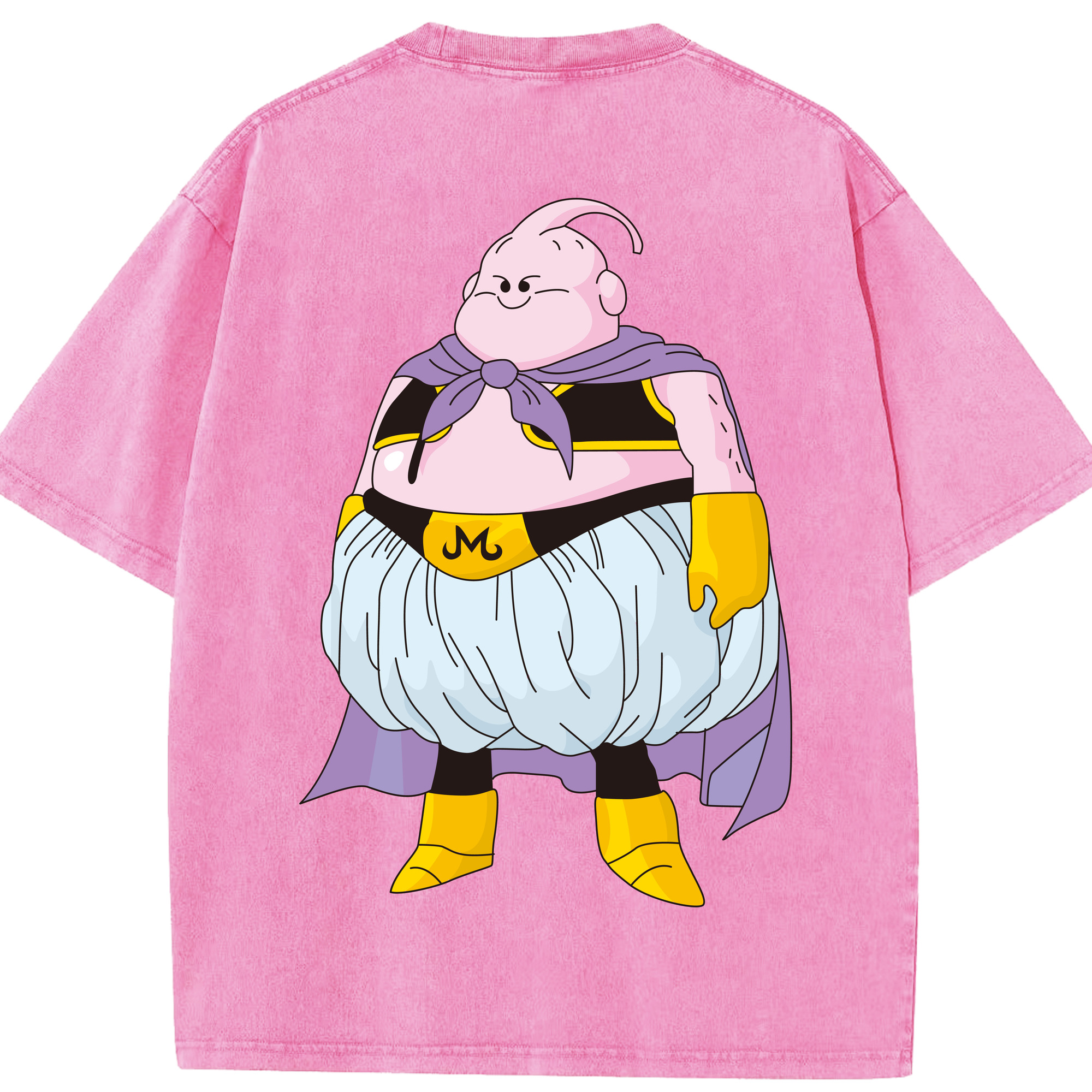 （画像用） ドラゴンボール 魔人ブウ DRAGON BALL Majin Buu 綿100% ヴィンテージ風 半袖Tシャツ（背面プリント）